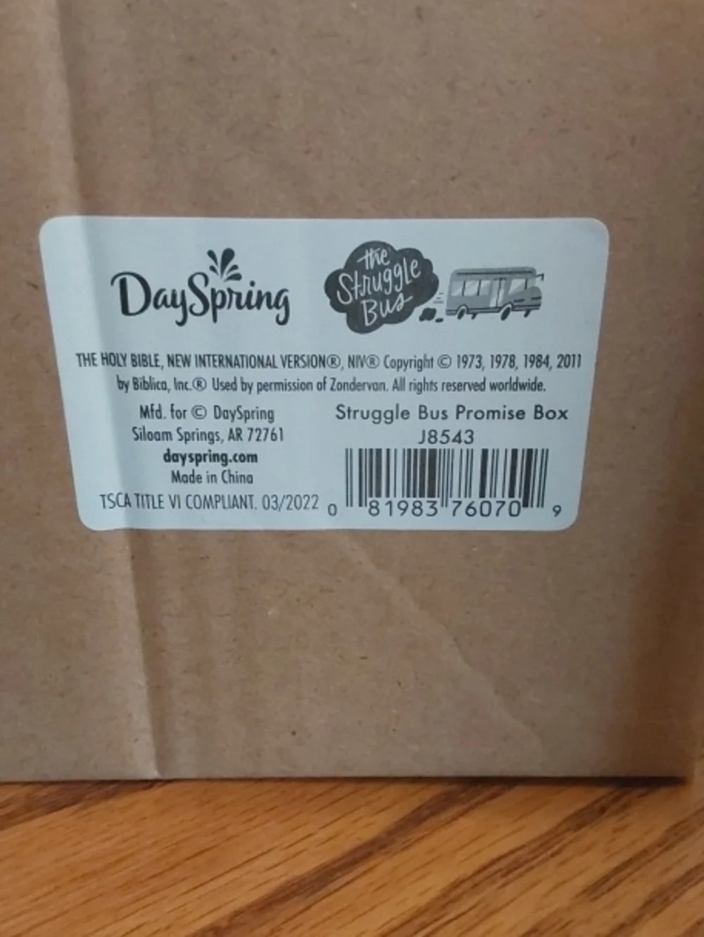 Dayspring Struggle Bus Promise Box